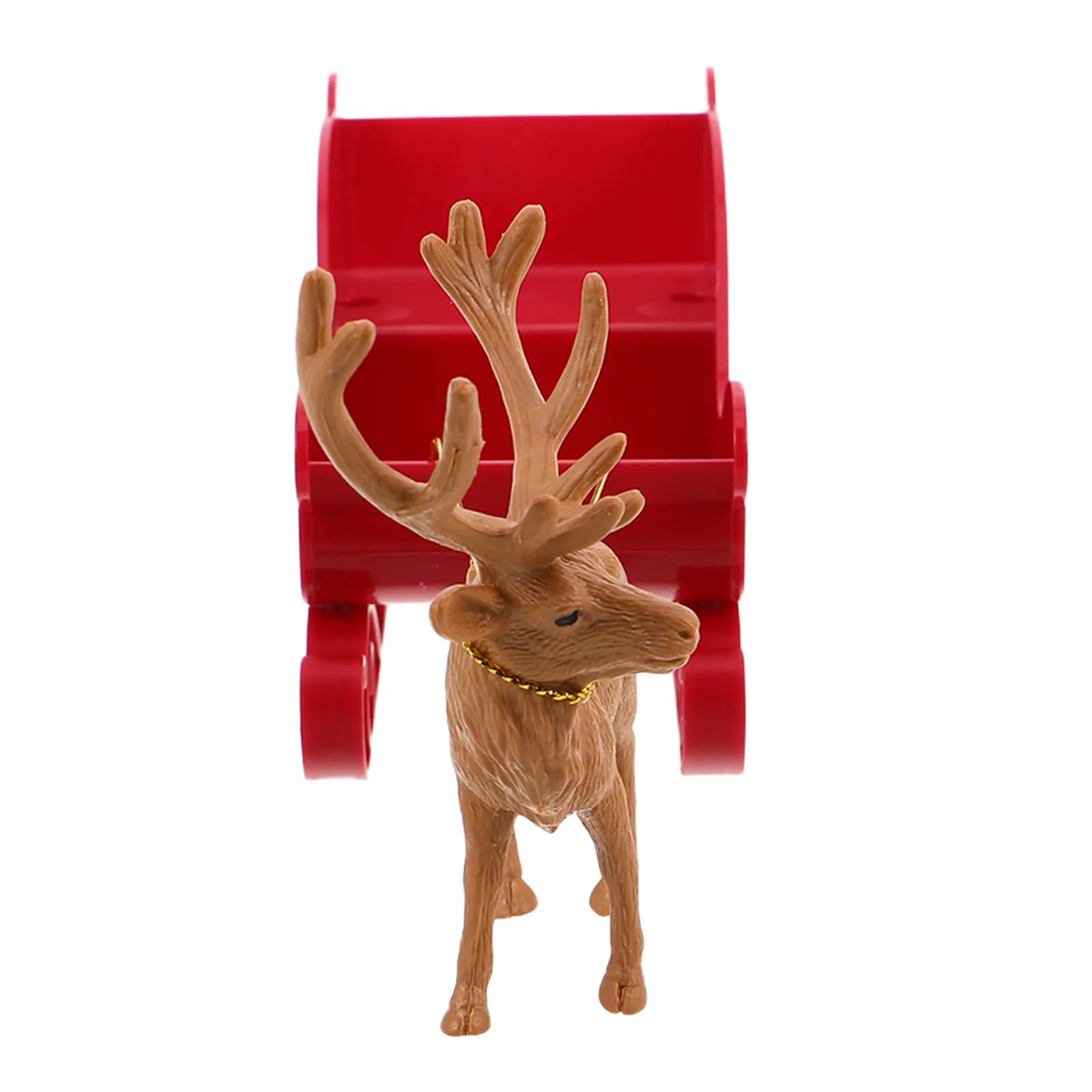 1Set Festive Sleigh and Reindeer Decoration Christmas Tabletop Sled Ornament for Living Room Bedroom Desk Mantel Xmas Sleigh
