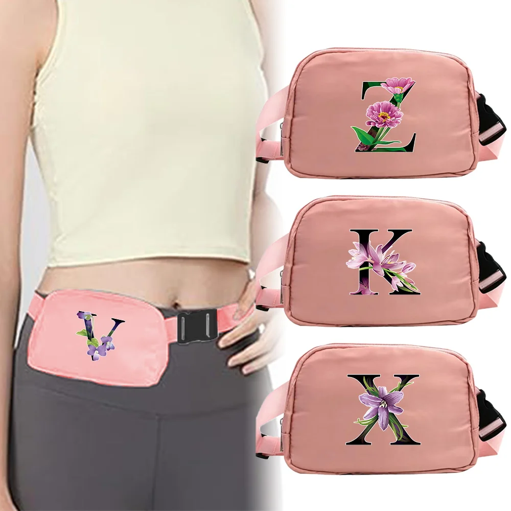 

New Waist Packs Flower color Letetr Pattern with Durable Buckle and Adjustable Waistband for All Day Comfort During Work School