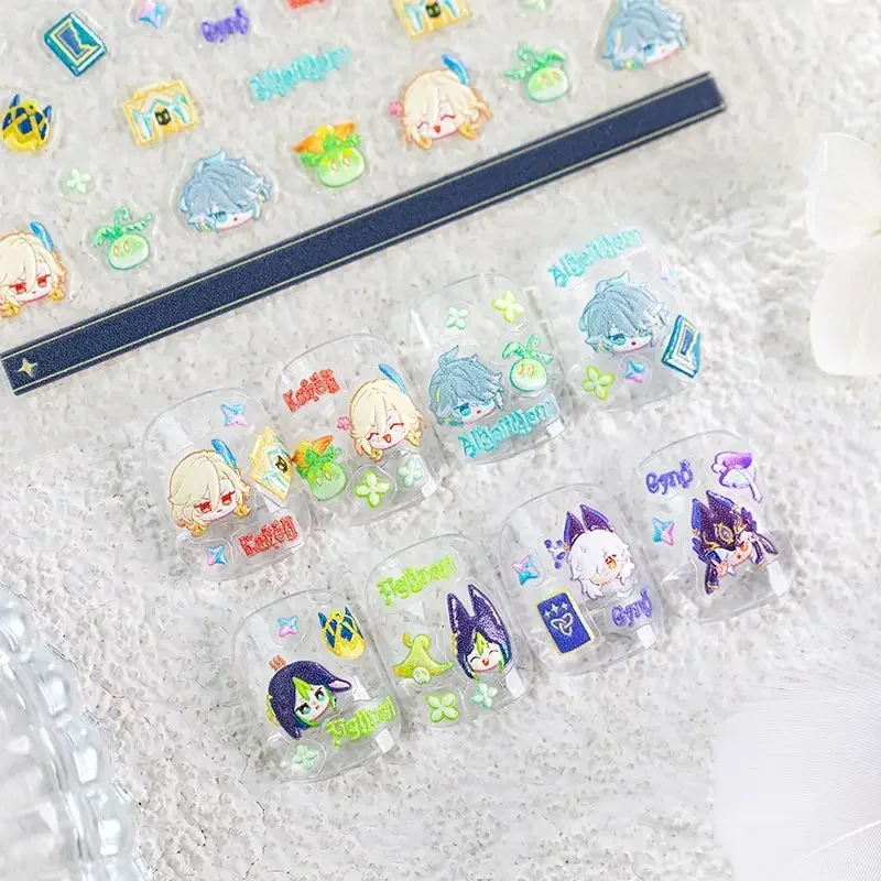 

Game Impact Sumeru Alhaitham Kaveh A sticker Patch 3D Nail Art Sticker DIY Nail Art Ornament and Cute Mini Goo Card Stickers
