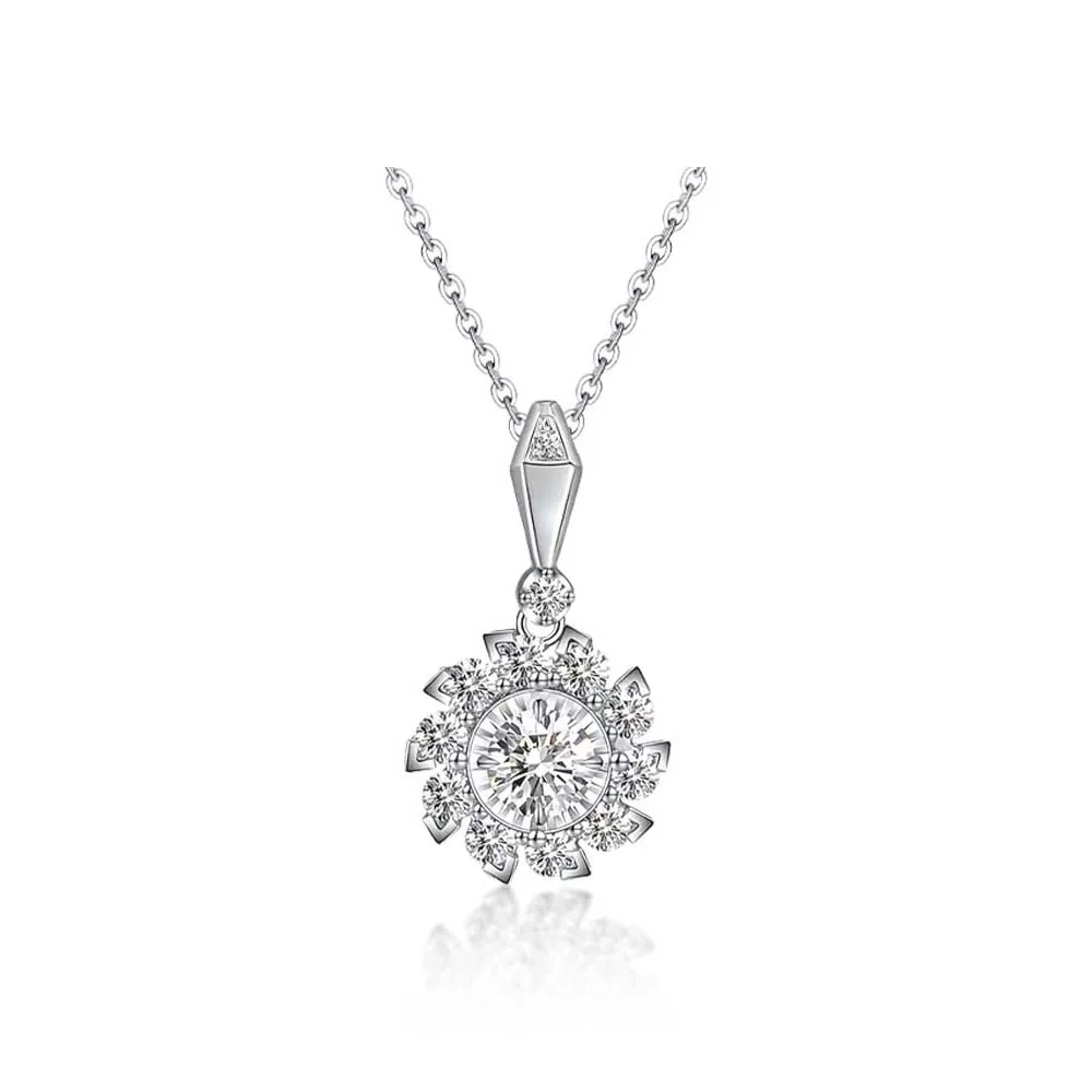 

shenzhenshuibei IGI Lab Cultivated diamond 18K Snowflake Necklace female Temperament Collarbone chain Pendant