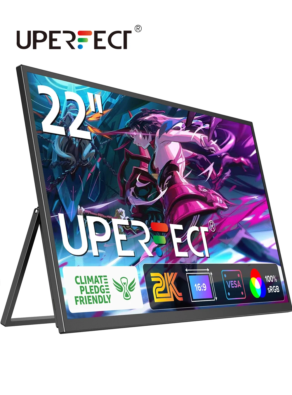 

Компьютерный дисплей UPERFECT UMax 22, игровой монитор 2K 1440P с портами Freesync HDMI Type C, монитор для ноутбука, Windows, Mac, телефона, PS5, офиса и дома