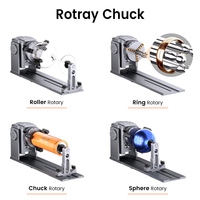Algolaser Multi-function Chuck Rotary for Laser Engraver Rotation Roller 180° Adjustment for Engrave Rings, Spherical Objects