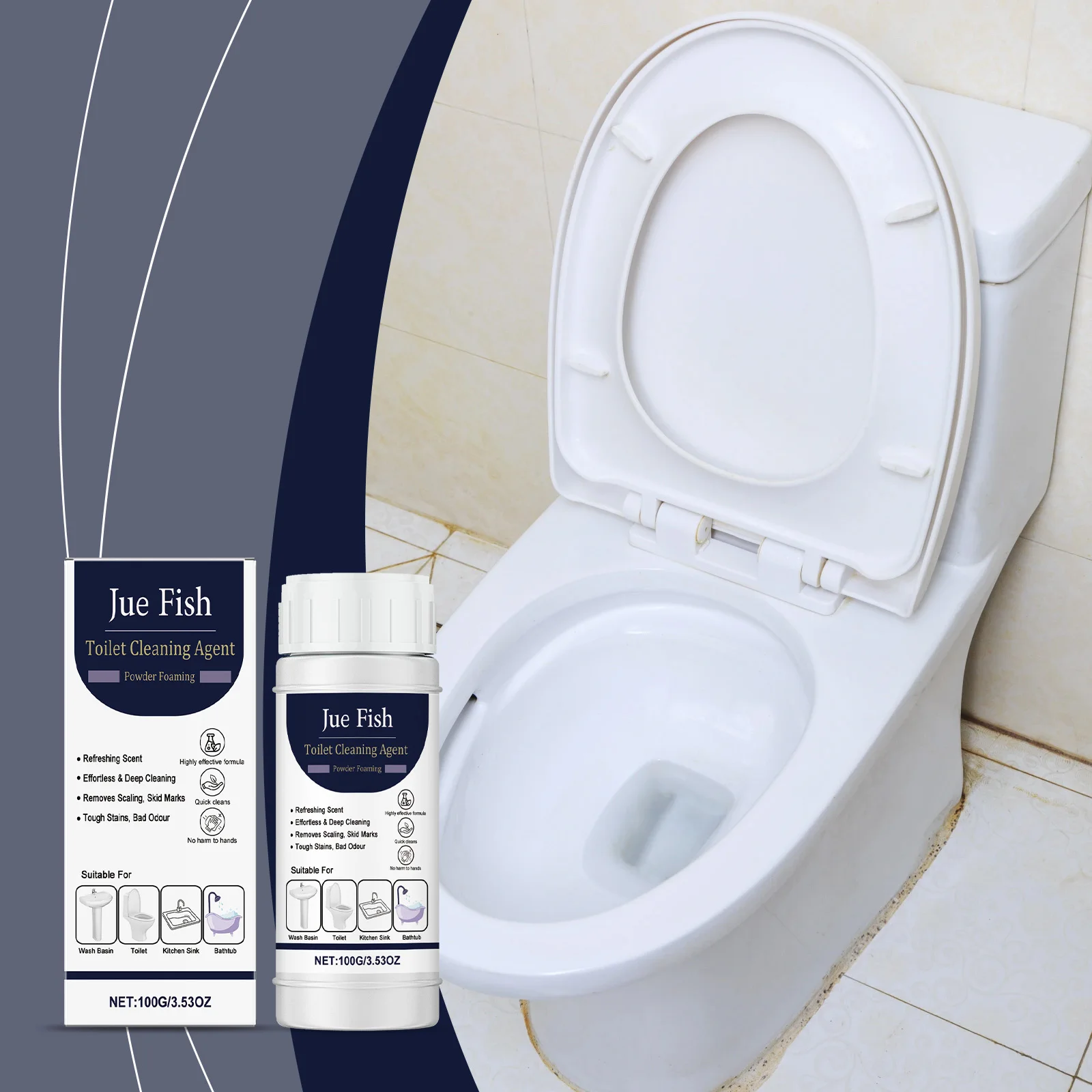 

Toilet Foam Cleaner - Gentle on Glaze, Aids Deep Dissolving Stubborn Stains & Scale, Reduces Secondary Stain Adhesion