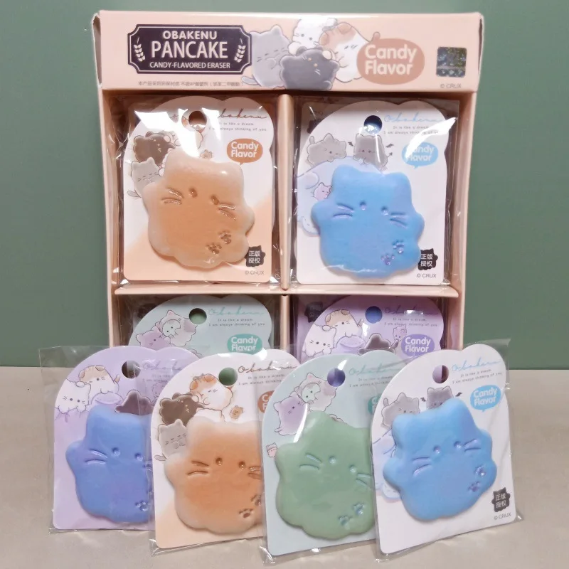 Cute Cat Biscuit Erasers Lovely Simulation Food Toy Shaped Pencil Eraser Set Painting Writing Correction Supplies Students Gifts