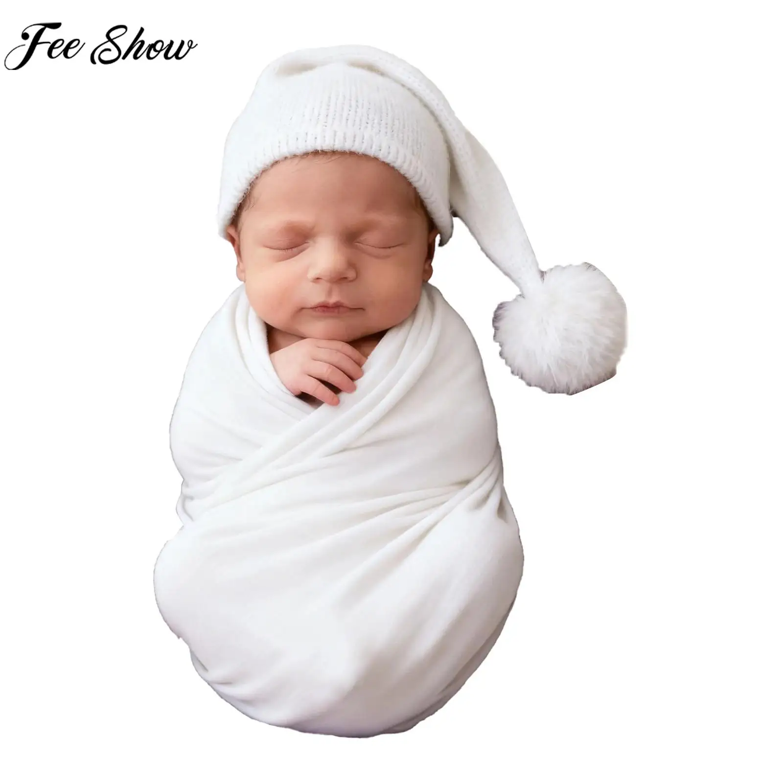 

Одеяло для фотосъемки новорожденных мальчиков и девочек, эластичное теплое вязаное одеяло со шляпой, костюм для фотосессии, реквизит, подарок для детского душа