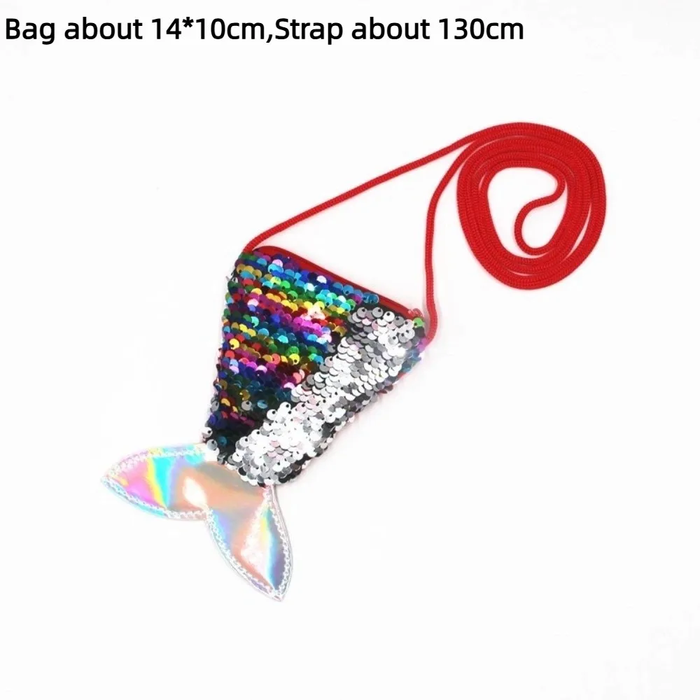 خمر حورية البحر ذيل الترتر محفظة نسائية للعملات المعدنية سستة صغيرة الأطفال حقيبة كروسبودي حقيبة مستحضرات تجميل صغيرة الاطفال هدية