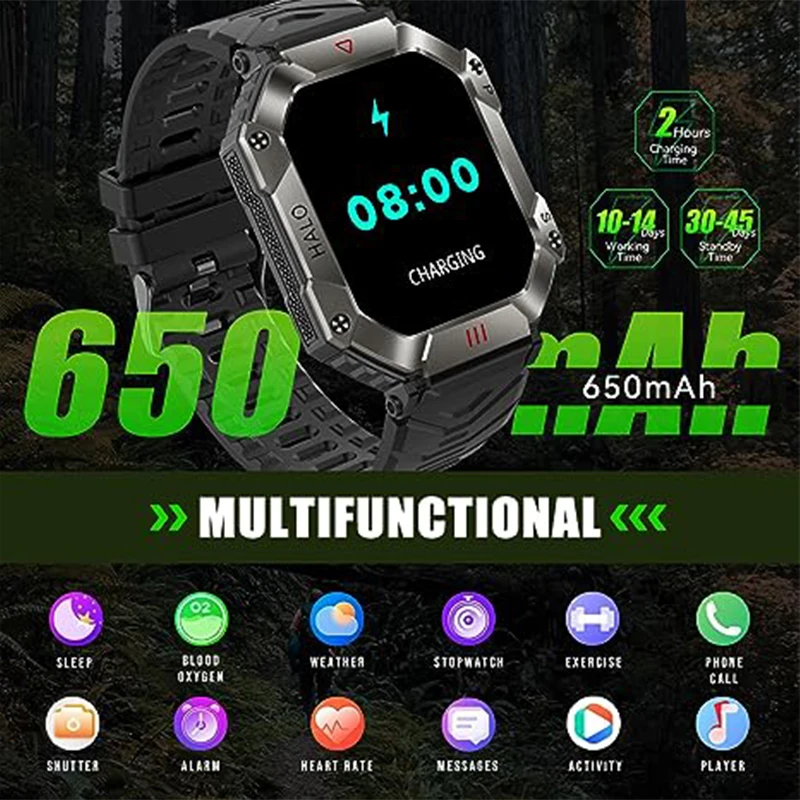 2023 New Multifunctional Men Smart Watch 650 mAh Bluetooth Call Smartwatch 100+Multi Sport Mode Waterproof Smart Watches for Men