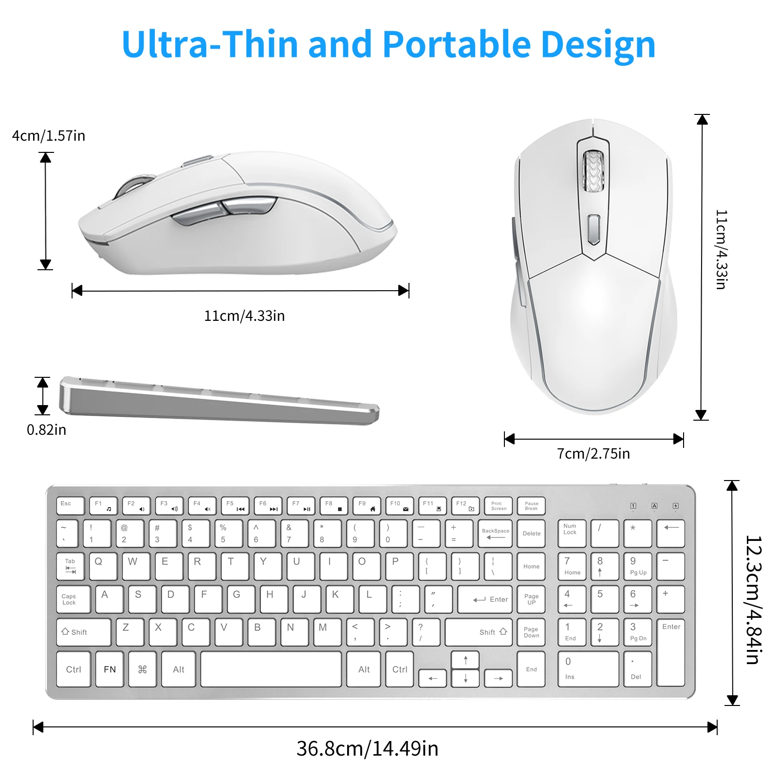 Imagem -05 - Combinação de Teclado e Mouse sem Fio Ultra Fino Mouse Silencioso com Design de Luz Invisível 2400 Dpi Usb