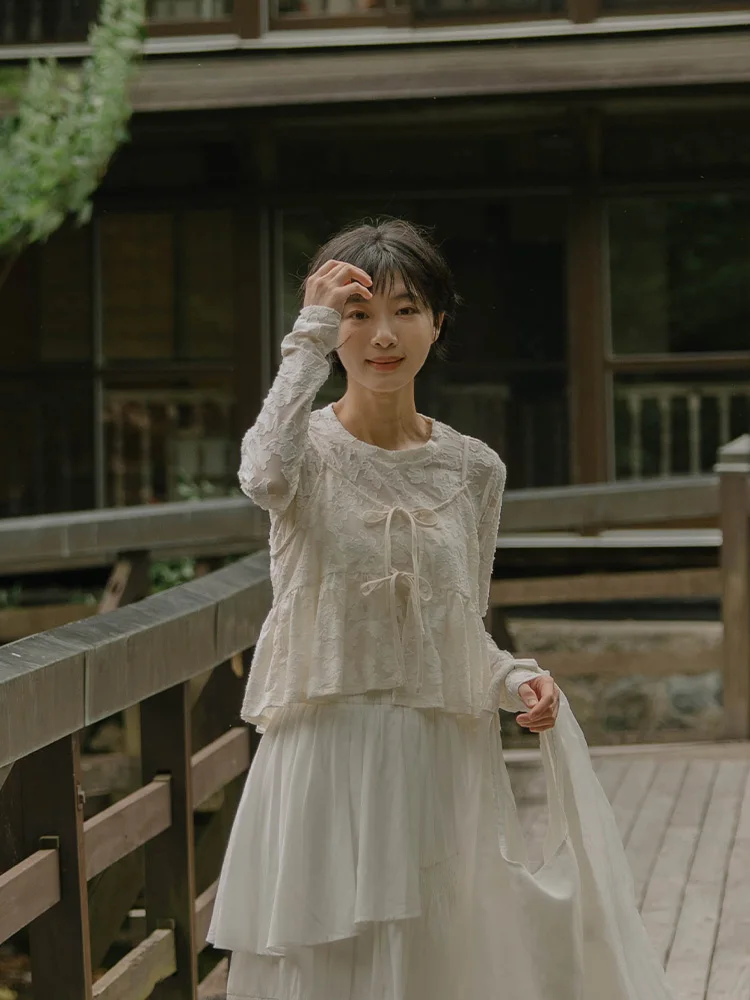 

Новинка! Женский кружевной комплект из двух предметов Queenop: осенне-зимний, с длинным рукавом, круглым вырезом, из полиэстера, повседневный, шикарный.