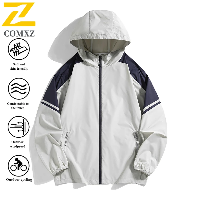 سترة حماية من الأشعة فوق البنفسجية للربيع والصيف للجنسين بعامل حماية من الأشعة فوق البنفسجية 50+ معطف جلد صيد خارجي خفيف الوزن وسريع الجفاف مع تقنية كتلة الألوان