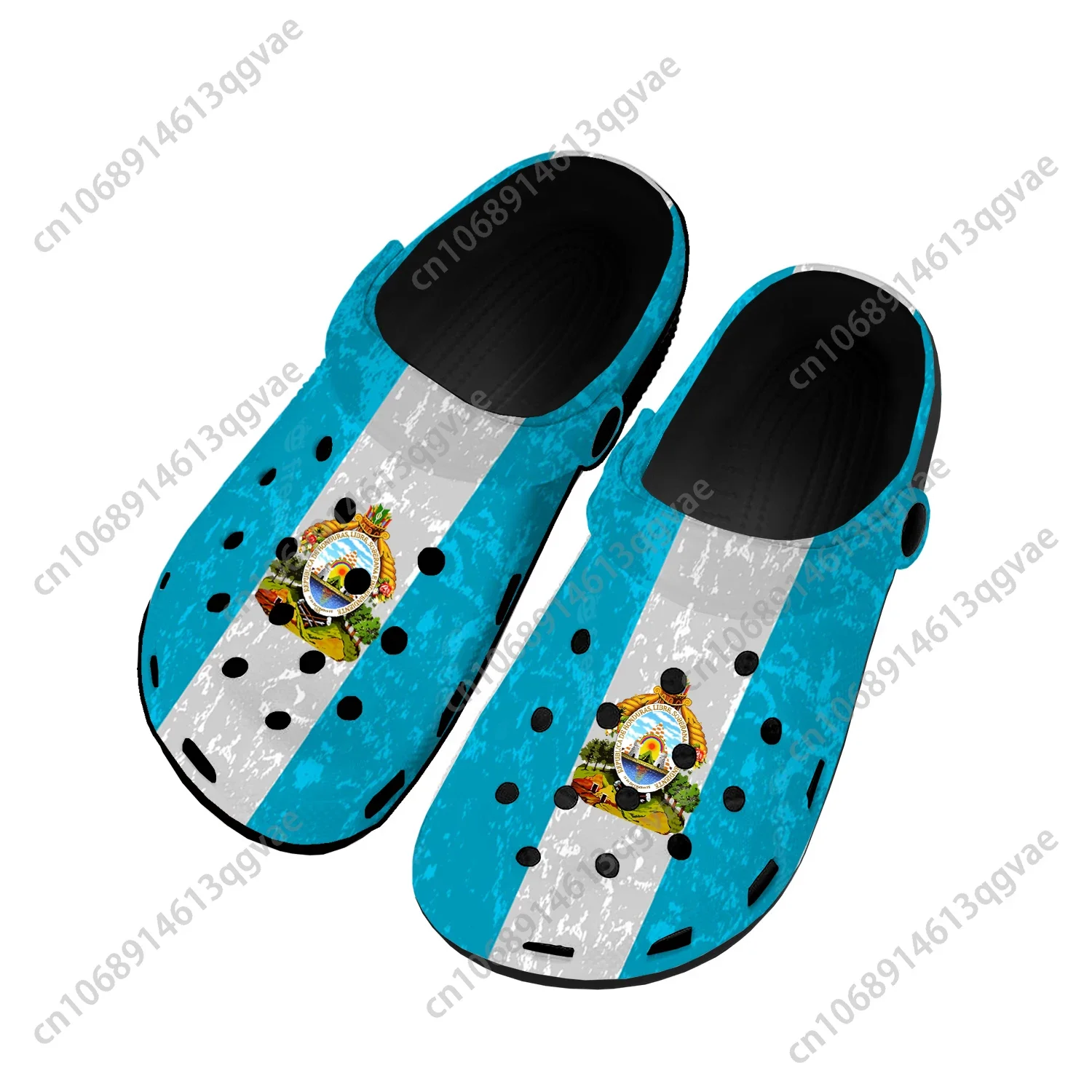 Zuecos de casa con bandera hondureña para hombre y mujer, zapatos de agua personalizados, calzado de jardín, zapatillas de playa transpirables con agujeros