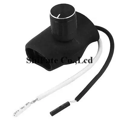 Black 14mm Dia Rotary Knob Table Light Dimmer Control Switch 3A AC220V