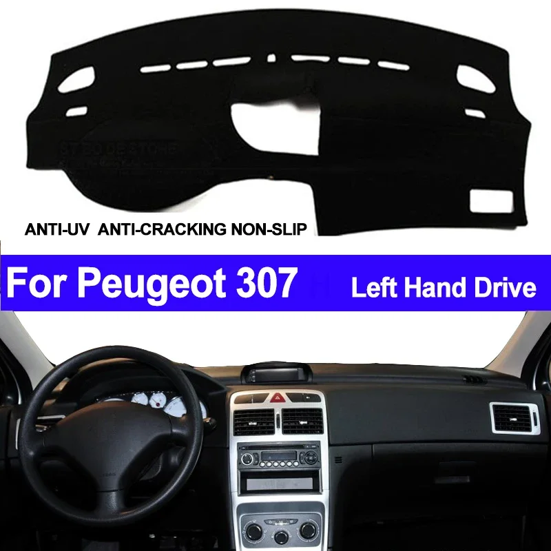 For Peugeot 307 Car Accessories Protective Pad Dashboard Cover Silicone Non-Slip Mat Sunshade