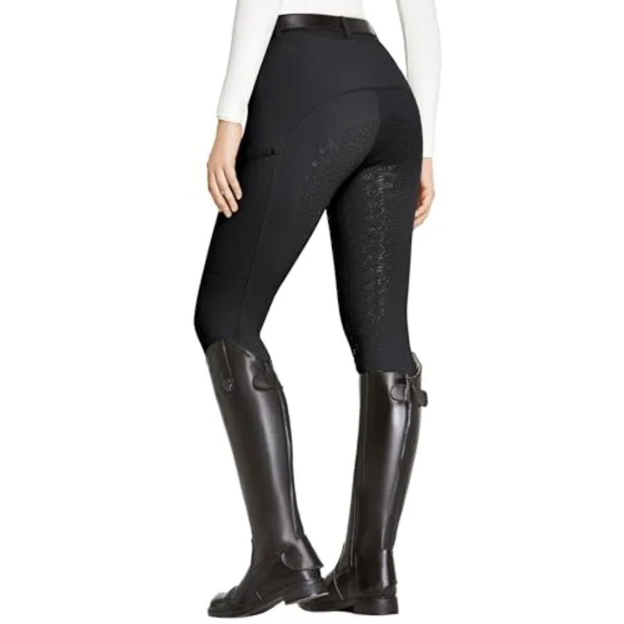 

FitsT4 Sports Women's Full Seat Riding Tights with Zipper Pockets Horseback Riding Pants Equestrian Breeches for Women