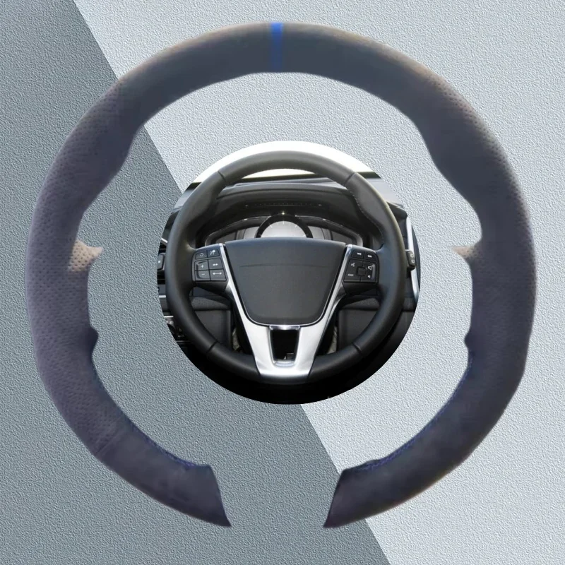 

Чехол на руль автомобиля на заказ для Volvo V40 2014XC60 S60 LV60 S80L, замшевая кожа, нескользящая, аксессуары для салона автомобиля «сделай сам»