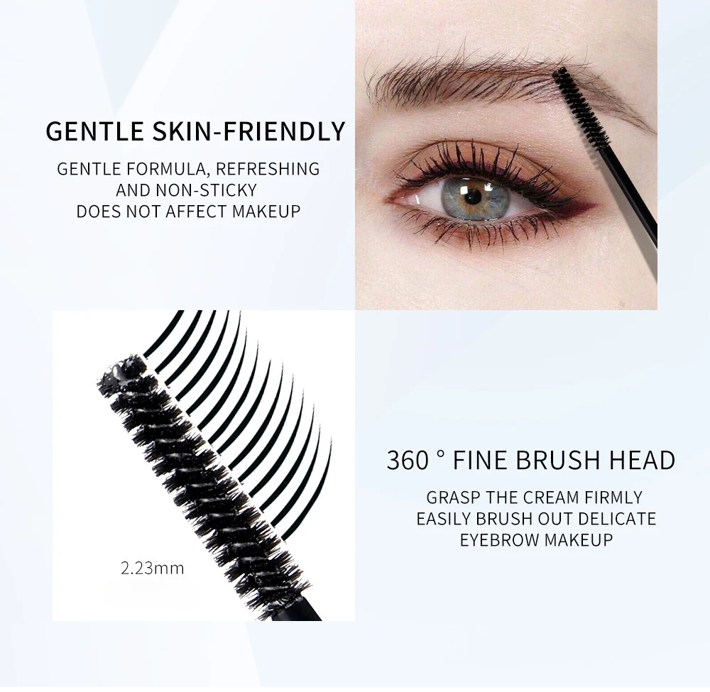 Gel à sourcils liquide de coiffage incolore noir Transparent Gel fixe imperméable à l'eau résistant à la sueur réparation des sourcils Gel de maquillage pour les yeux