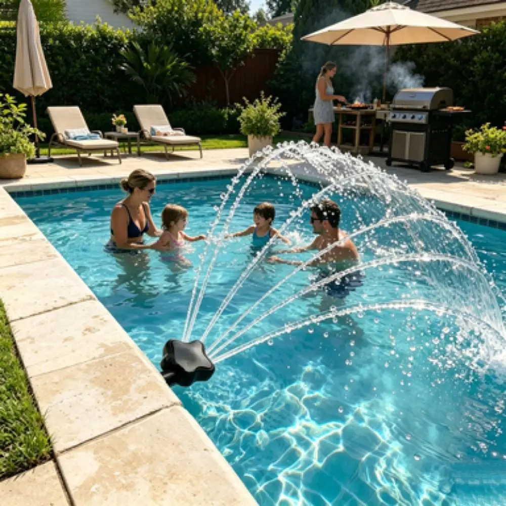 Star-shaped Pool Fountain 3/4 Inch Threaded Universal Fit Sprinkler Nozzle Solid Lightweight Plastic Multi-angle Flowing