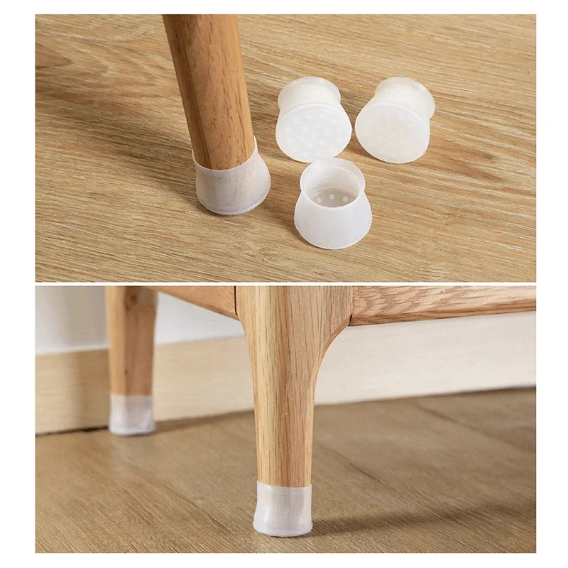 4PCS Super Pratical Chair Leg Caps Anti-Slip Furniture Leg Covers Silicone Round Floor Protectors for Household Supplies