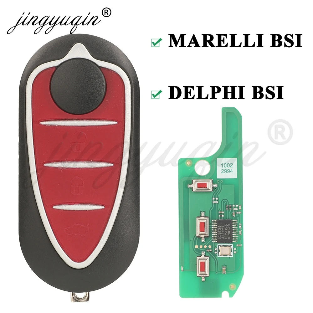 Jingyuqin Fernbedienung Flip 3 Tasten Auto Schlüsselanhänger Für Alfa Romeo Mito 2008-2015 Giulietta 2010-2016 433 Mhz FRAGEN ID46-7946 Auto Schlüssel