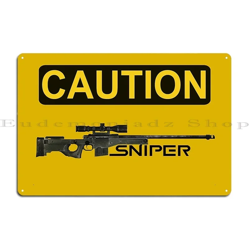 Caution Sniper Metal Plaque Poster Garage Club Decoration Designing PaintingTin Sign Poster
