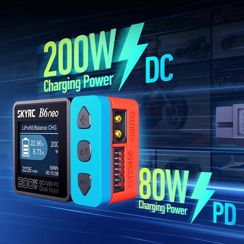 SKYRC B6neo Smart Charger High Power DC200W PD80W Power Supply Power Detection