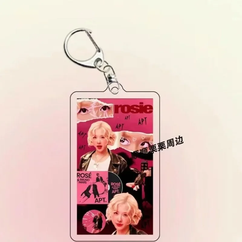 KPOP ROSE SOLO álbum APT llavero acrílico ROSIE nuevo bolso para sesión fotográfica colgante accesorios colección de Fans llavero de moda regalo lindo