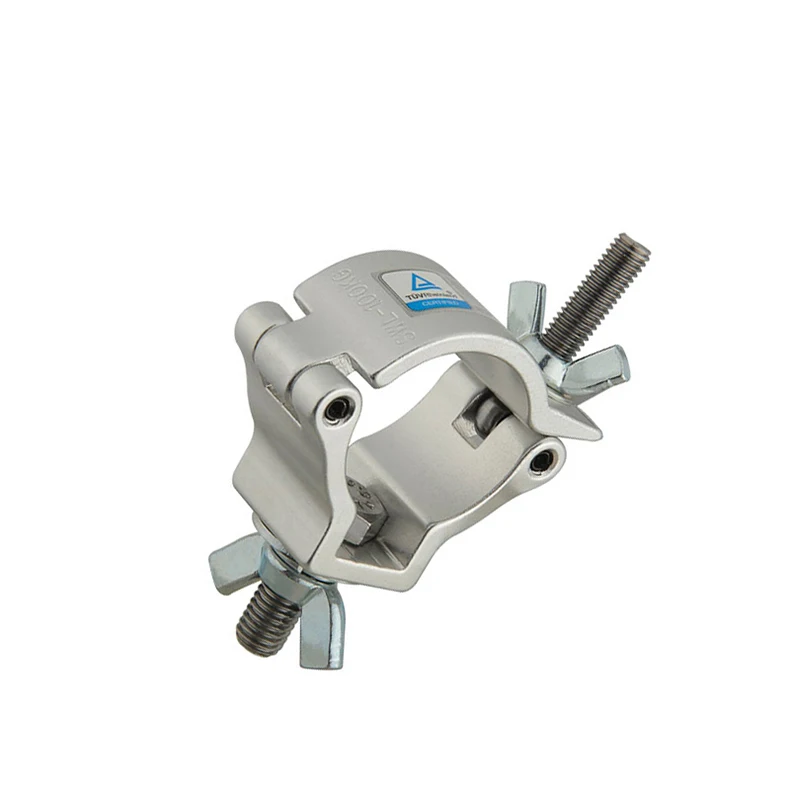 6-Count Aluminum Pipe Clamp Truss Hook 38-41mm Load 100kg Mini 360 Rotation for Stage Lighting Truss 1.5'