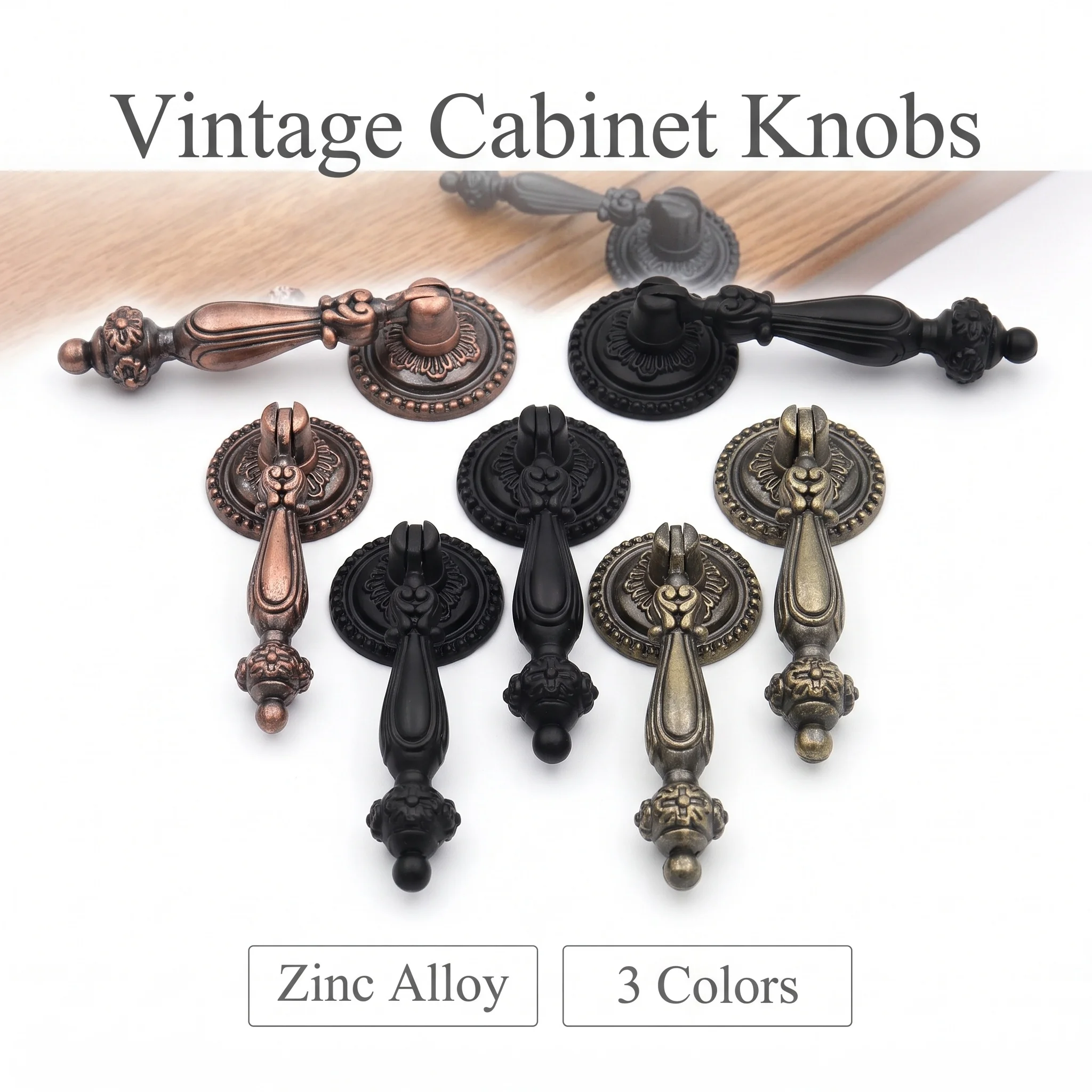 Furniture Hardware Drop Pulls - مقبض خزانة عتيق من سبيكة الزنك،