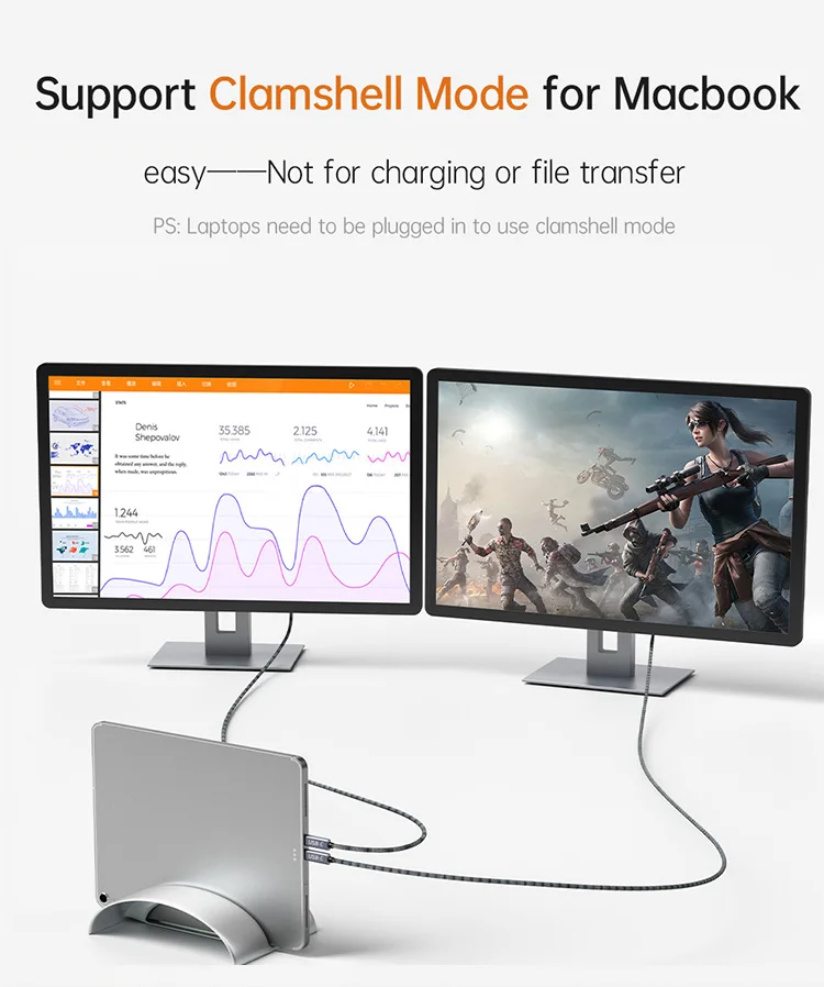 USB-C-zu-DisplayPort-Kabel 8K@60Hz, Typ-C-zu-DisplayPort-1.4-Kabel 4K@240Hz Thunderbolt 3 4 für MacBook Air Pro Samsung Telefon – Detail 4