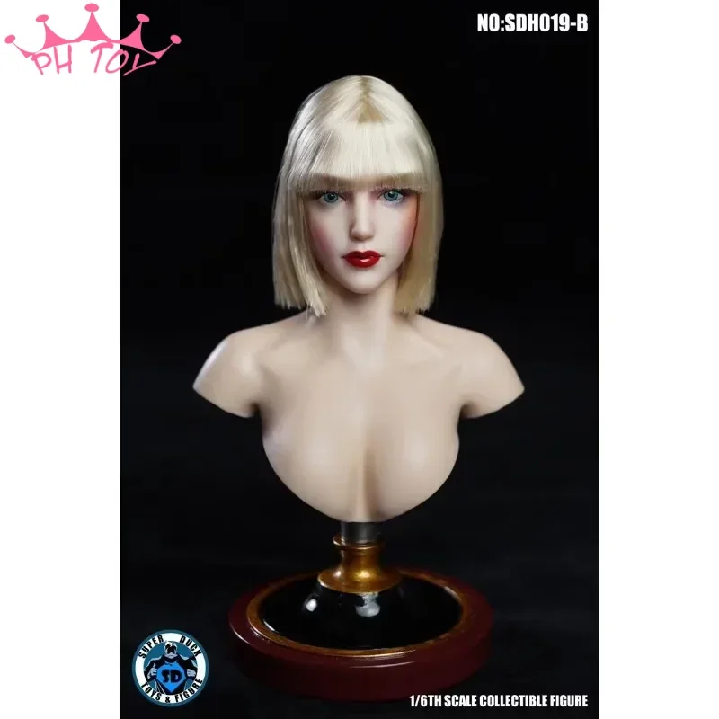 SDH019 1/6 Scale Female Head Carving Straight Short Hair Girl Head Sculpt Model for 12