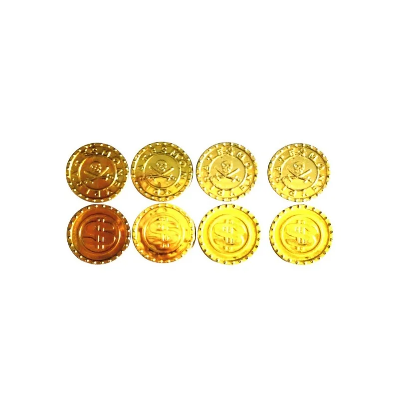 

20pcs Plastic Pirate Gold Coins Treasure Fake Coins for Pirate Theme Birthday Party Decorations Happy Halloween Party Decor