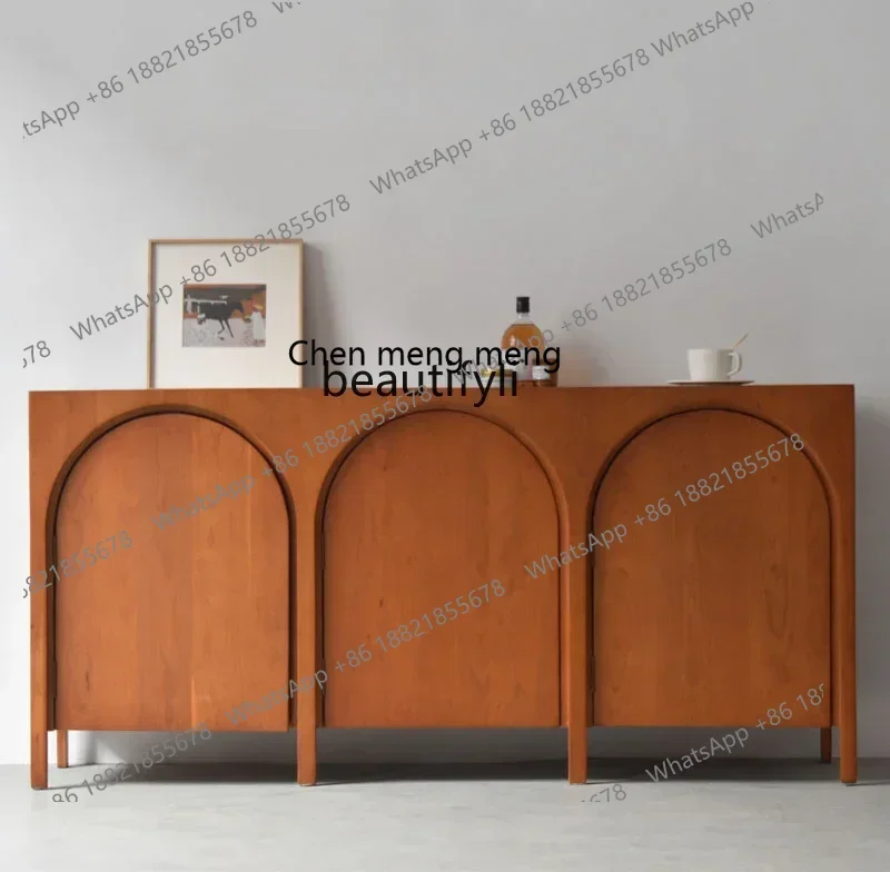 

178Japanese-Style Solid Wood Vintage Arch Sideboard Cabinet Simple Mid-Ancient Locker Shoe Cabinet TV Cabinet