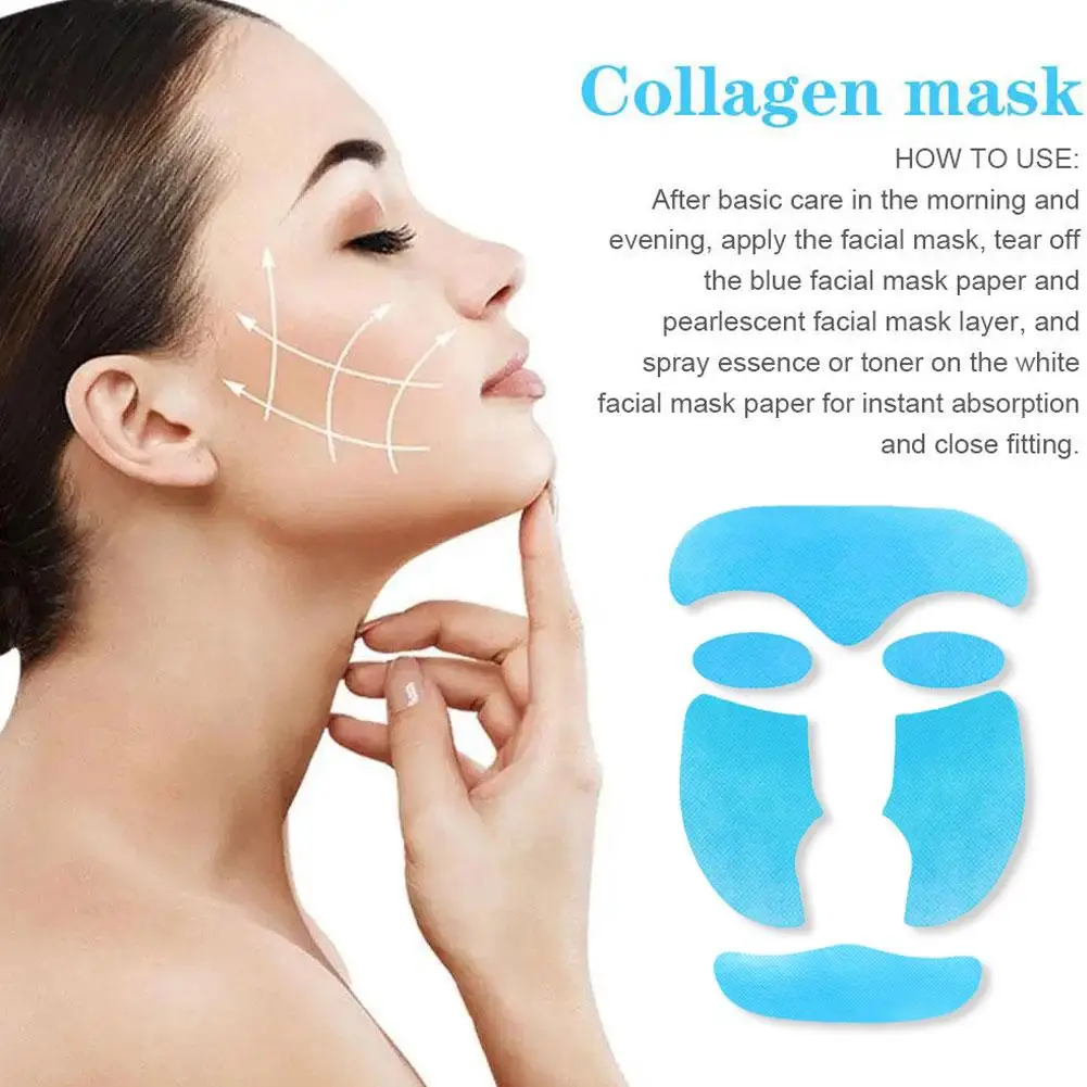 1set Soluble Collagen Face Mask Hydrolyzed Film Anti Fine Fade Mask Lifting Firming Aging Gel Care Lines Skin Moisturizing P2Y2