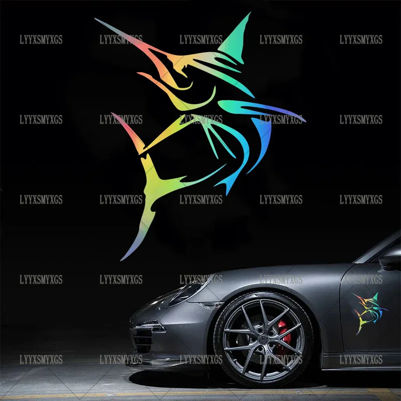 

Self-Adhesive Custom Marlin Big Swordfish Car Stickers Waterproof Sunscreen Vinyl Decal PVC wholesale Car Accessories