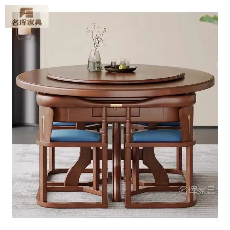 New Chinese Style Solid Wood Mahjong Table Multifunctional Electric Automatic Mahjong Machine Dining Tea Table