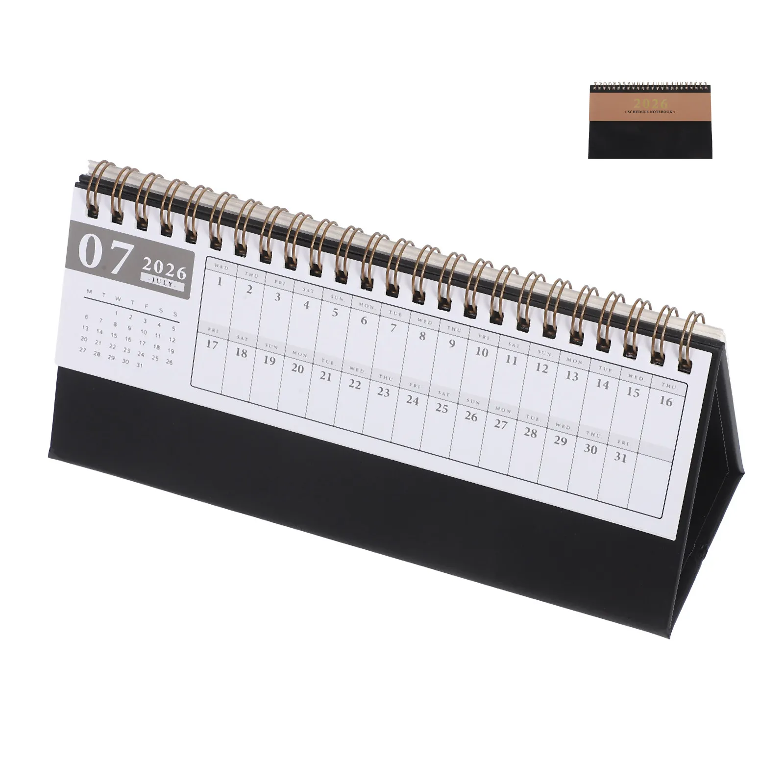 

Mini Desk Calendar Horizontal Flip 2025.10-2026.12 Small Standing Portable Planner 15 Months Thick Paper Twin-Wire Binding