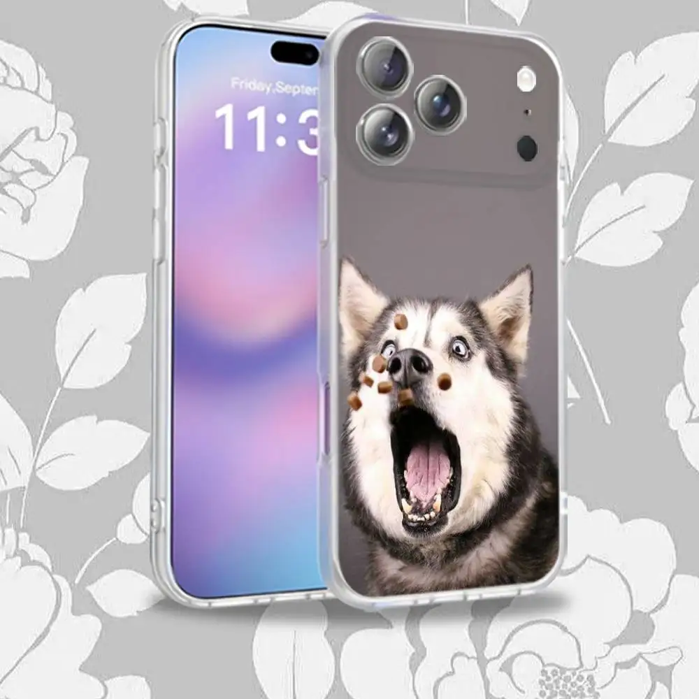 LEUKE H-Husky Hond Siberische Frosted Telefoonhoesje voor iPhone 17,12,11,14,13,15,16,Plus,Air,Pro,Max,E,Mini voor MagSafe Magnetic