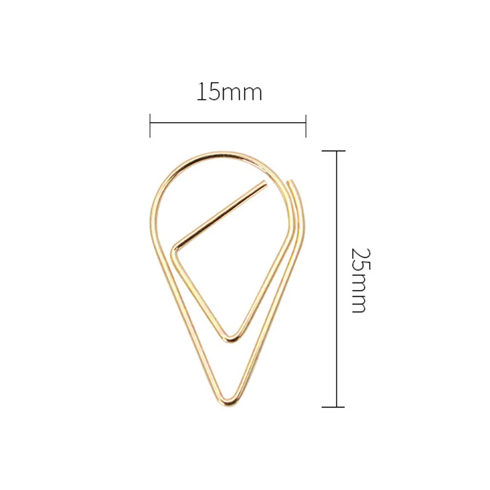 100 Pcs Paper Clip File Clips Mini Multiuse for Paperwork Teardrop Metal School Supplies Office Paperclips Miss Child