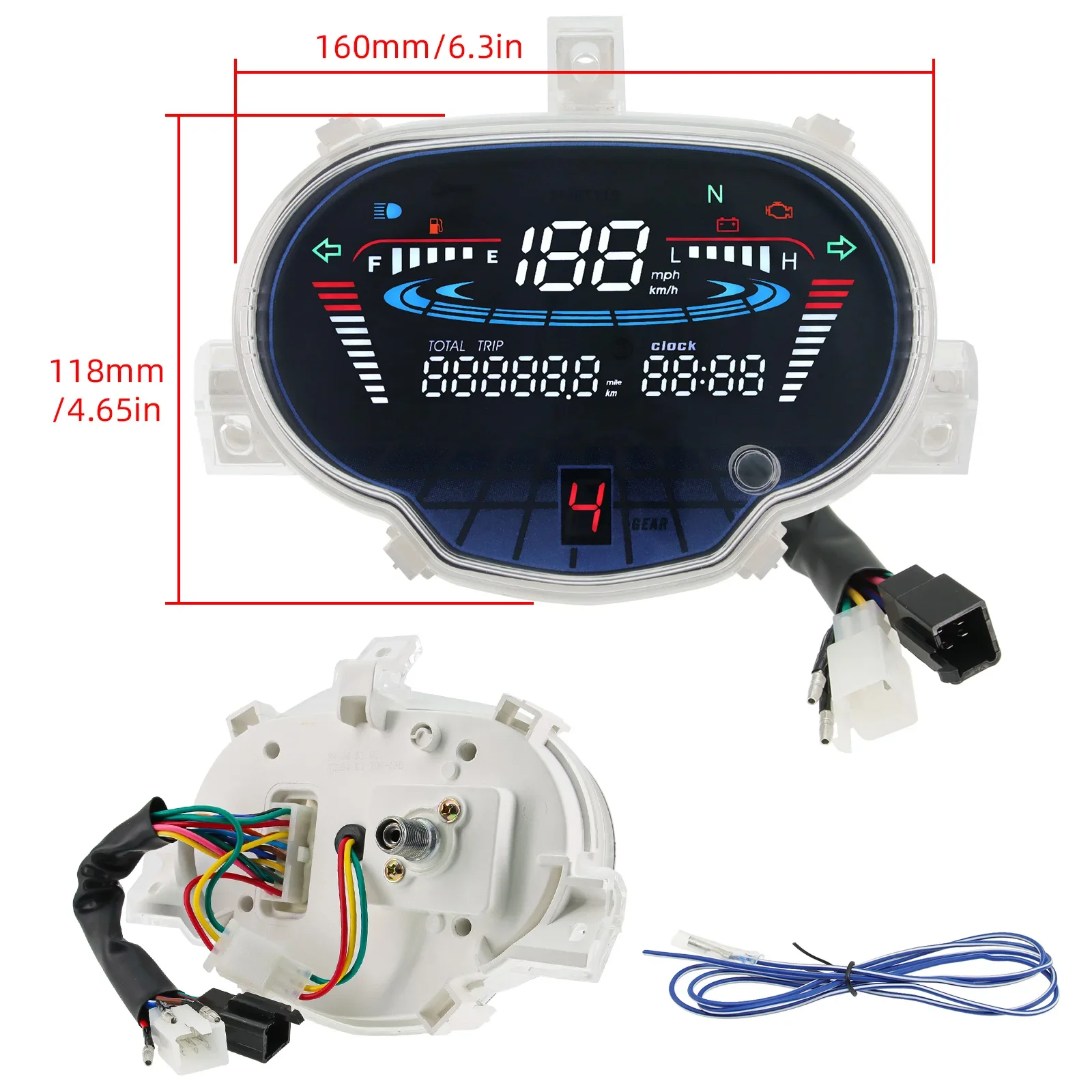 Digital Motorcycle Speedometer For YAMAHA Sight 115/Crypton Fi 114 Sirius fi VEGA RR Odometer Instrument RPM Fuel Level Meter