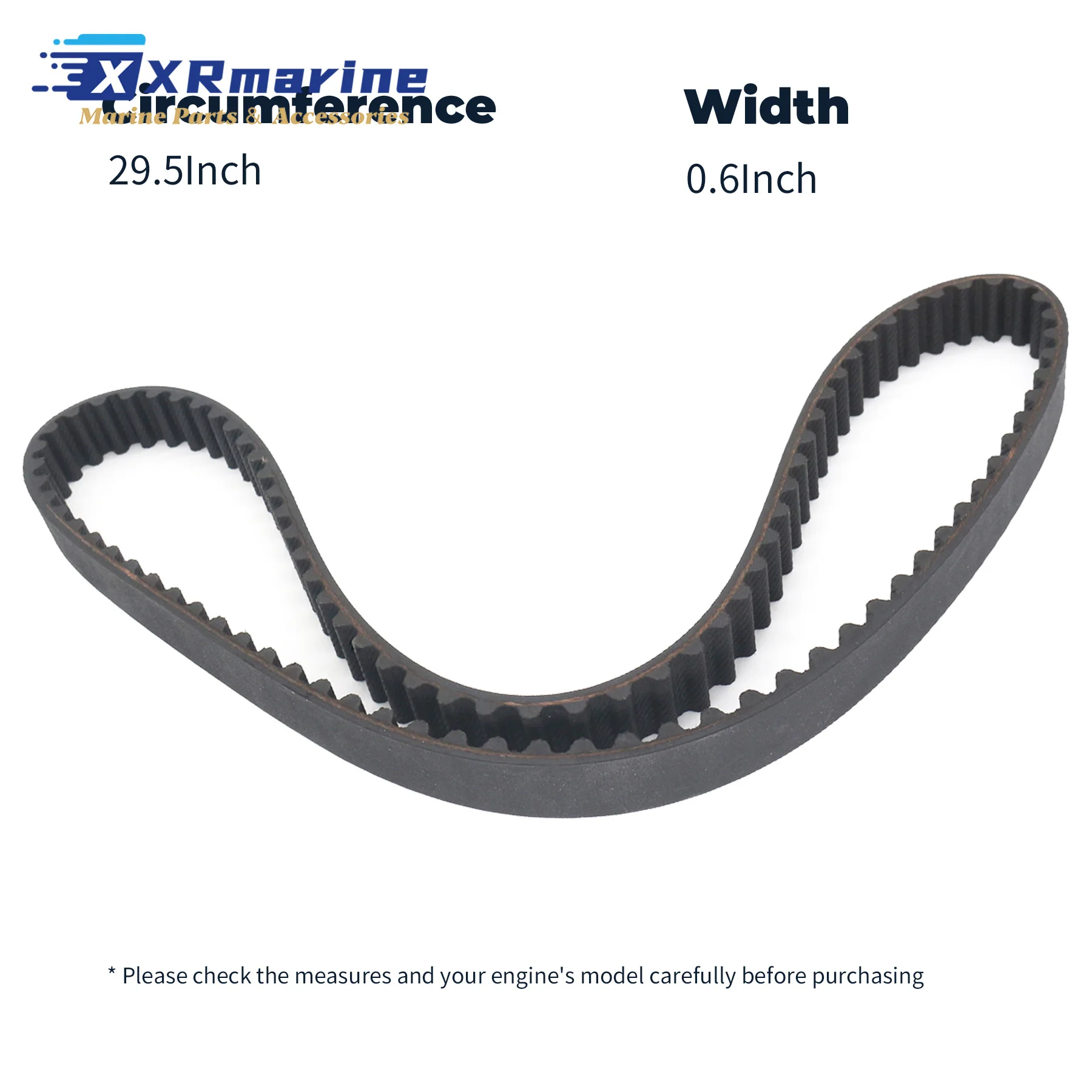 Outboard Timing Belt Fits for Yamaha Marine 4 Stroke F/FT 20 25 30 40 50 60 70 HP Motors Replaces 6C5-46241-00 18-15130