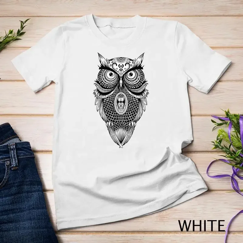 Owl Mandala Art Meditation Yoga Spiritual Zen Owls Lover Unisex T shirt