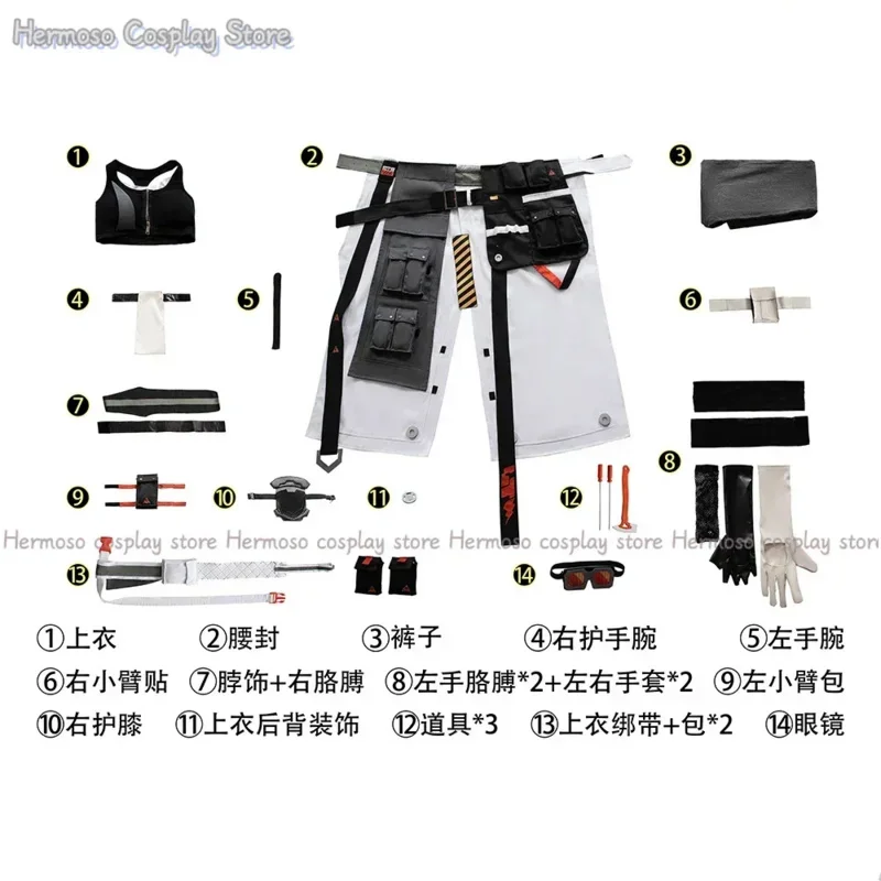 EE01 Zenless منطقة صفر غريس هوارد تأثيري حلي وسيم موحدة هالوين حفلة كرنفال لعب الأدوار الزي المرأة Convent & 0Ww