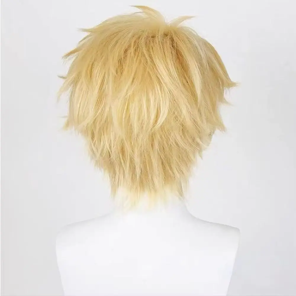 Lloyd Forger Cosplay Wig Pale Blonde Short Hair Rose Net Heat Resistant Synthetic Fiber Wig Suitable for Anime Role Players