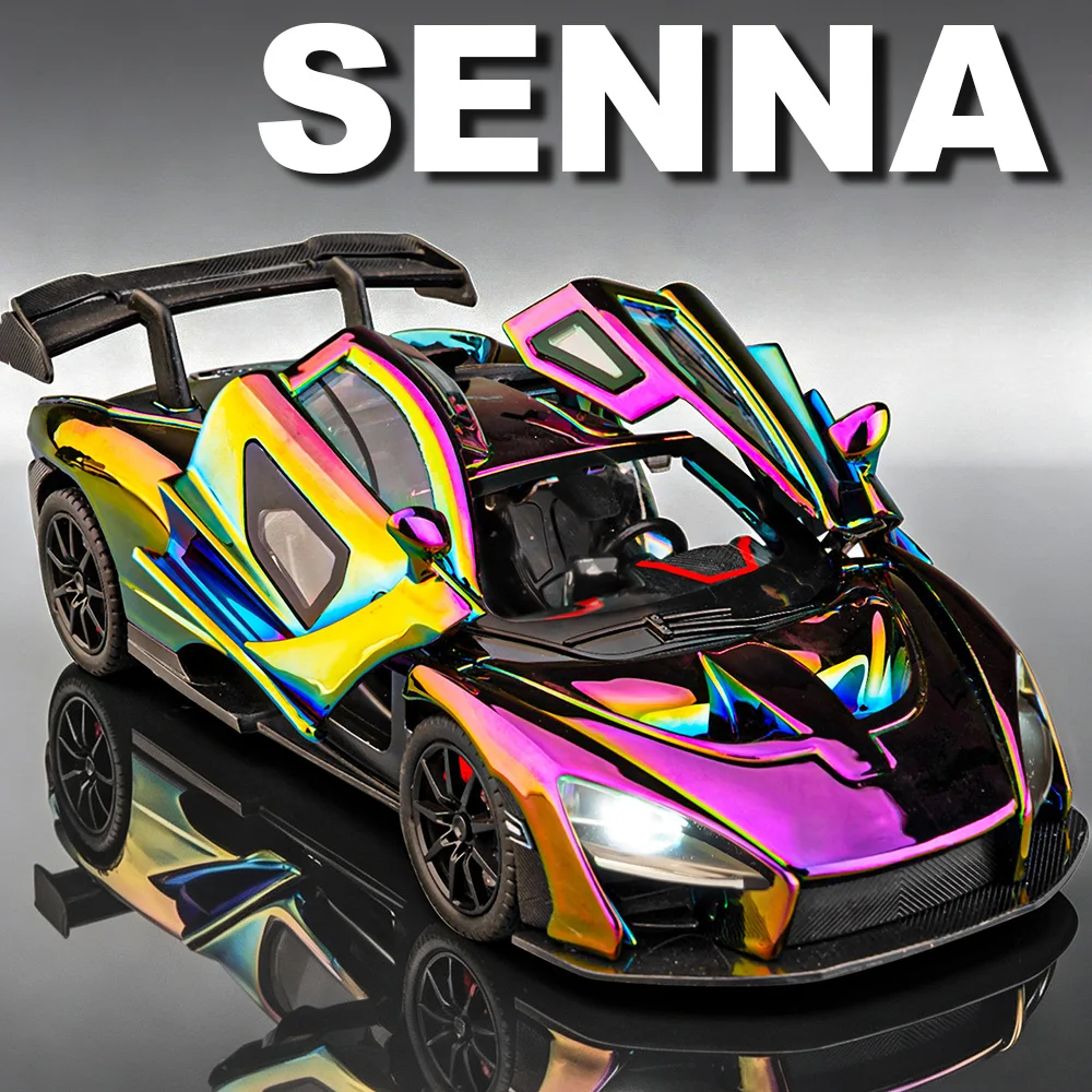 1-24-セナ-720s-合金製スポーツカー-おもちゃ-ダイキャストモデル-ドア開閉可能-前輪操舵可能-サウンド＆ライト-プルバック式-クリスマスギフト