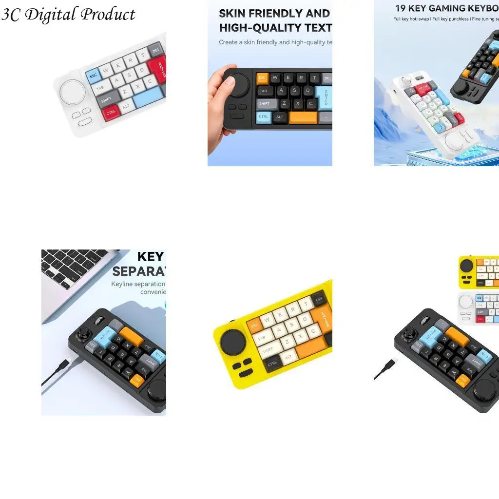 

19 Gaming Keyboard Backlits Hot Swappable Switches Joystick Scroll Wheel Q84A