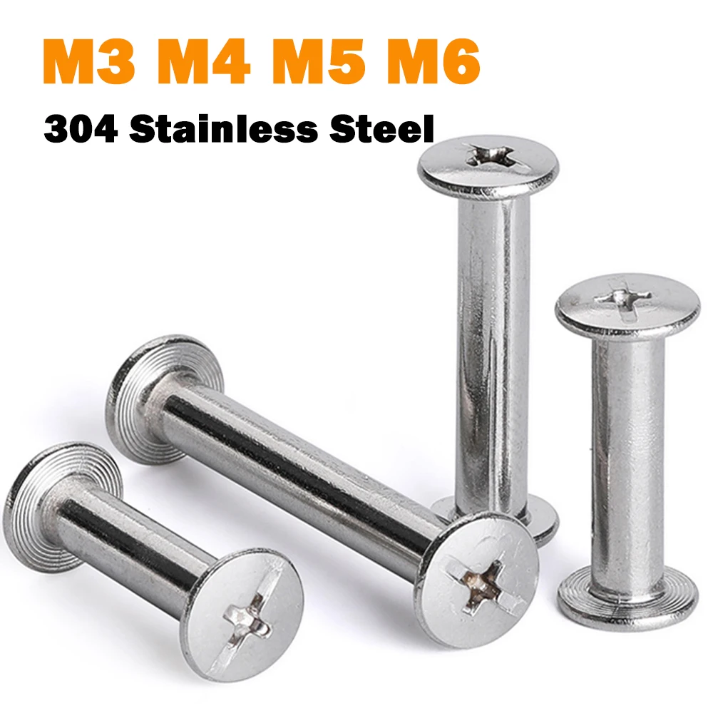 M3 M4 M5 M6 304 Stainless Steel Binding Chicago Screw Leather Bag Accounk Photo Album Screw Books Butt Assembling Bolts