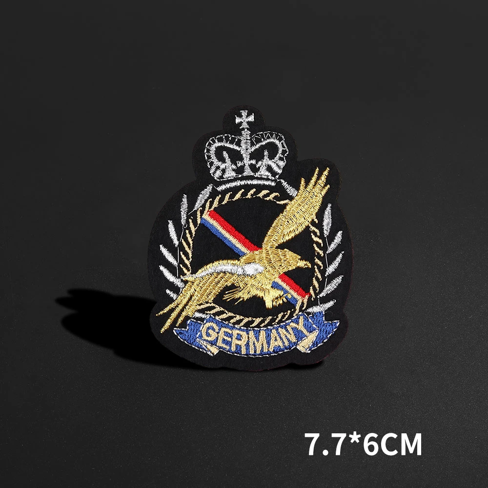 Armia niemiecka rozmiar naszywki na ramię: 7.7*6CM naszywki do szycia łatka na odzież aplikacja z tkaniny DIY wystrój