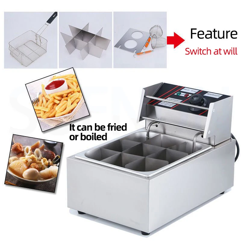 ماكينة طهي كانو من الفولاذ المقاوم للصدأ ، وعاء سيخ أرز كهربائي ، وعاء أودين ياباني ، 9 أقسام ، استخدام تجاري ، وعاء ساخن حار حار التوابل