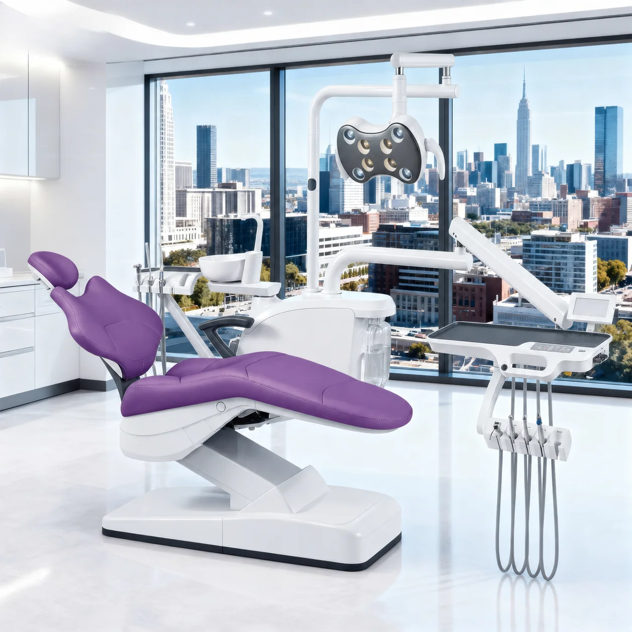 Hot Selling Eminent E S300 Luxury Dental Chair Unit Electric LED Light 9 Memory Positions CE ISO Certified PU Leather Sale
