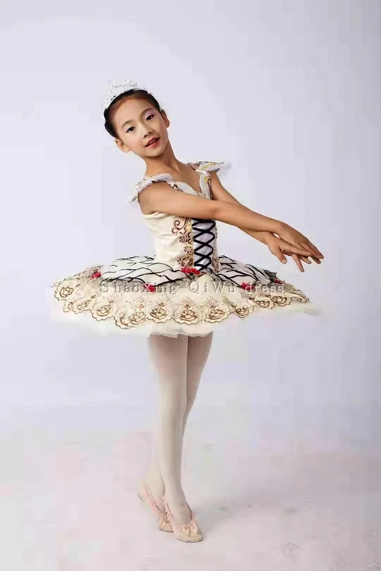 Beige Ramunda ballet Coppelia Doll Costume Ballet Competition Tutus Paquita Custom Professional Ballet Tutu Pancake Tutu Child